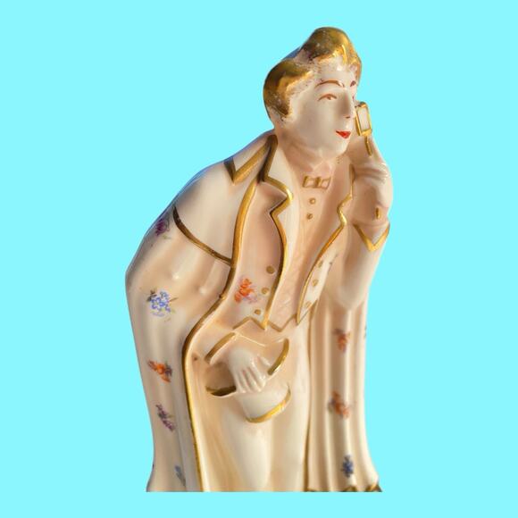 Vtg Taube China Victorian Courting Bowing Male Figurine Porcelain 9" Jim Dandy - Picture 5 of 12